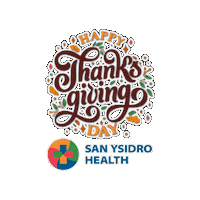 Giving Give Thanks Sticker by San Ysidro Health