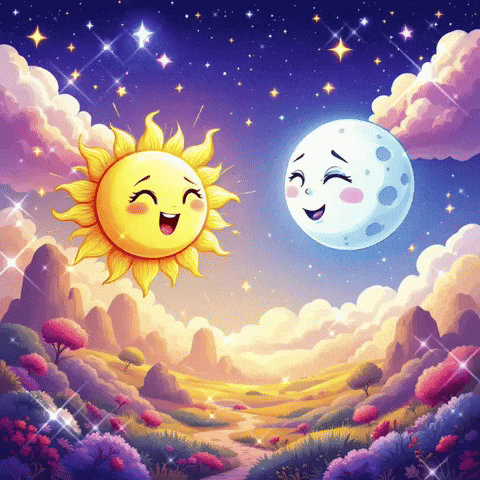 goodvibewishes giphycreatortest yin yang happy vibes sun and moon GIF