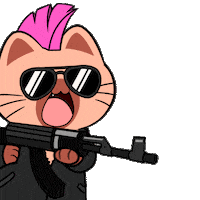Shooting Pew Pew Sticker by Silly Kitties