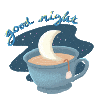 dinidublong night sleep tea goodnight Sticker