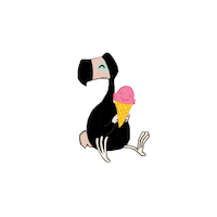 DodoandBerries summer bird ice cream dodo Sticker
