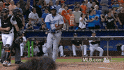 los angeles dodgers bat flip GIF by MLB