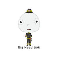 Big Head Fire Sticker by BigHeadBob.com