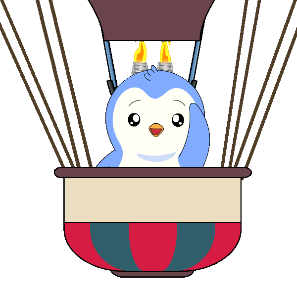 Flying Hot Air Balloon Sticker by Pudgy Penguins