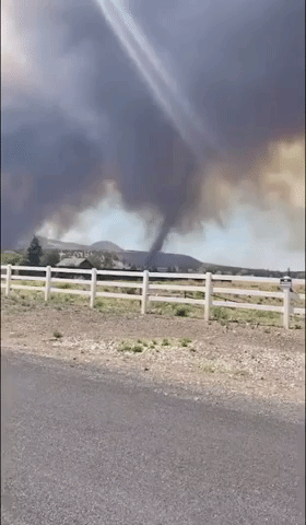 Smoke Whirls Form as Pipeline Fire Burns