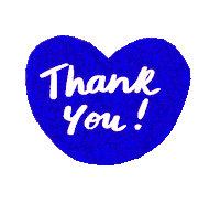 Blue Heart Thank You Sticker