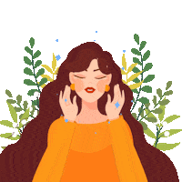 equinocciostudios illustration mood hair plants Sticker