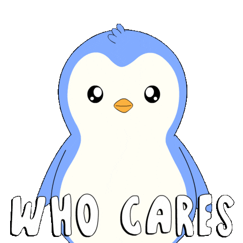 No One Cares Whatever Sticker by Pudgy Penguins