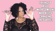 ComedianHollyLogan mad hand annoyed stop GIF