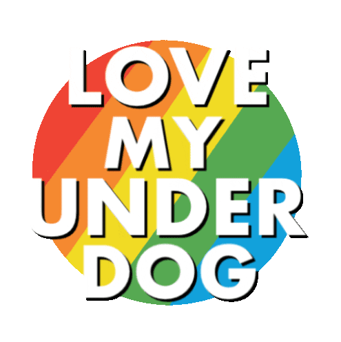 UnderdogInternational giphyupload dog rainbow puppy Sticker
