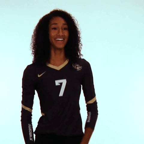 ucf volleyball laughing GIF by UCF Knights
