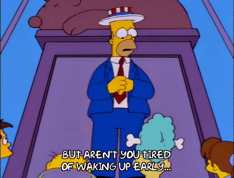waking up early homer simpson GIF