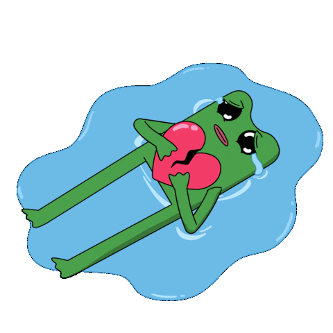 Sad Broken Heart Sticker by fwogs