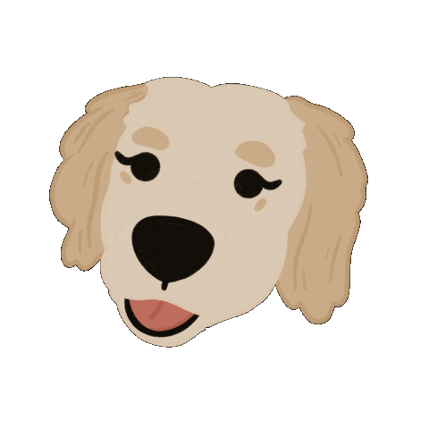 Happy Golden Retriever Sticker by Ann of Facedit