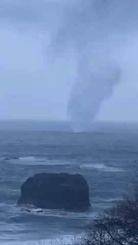Waterspout Swirls Off Oregon Coast