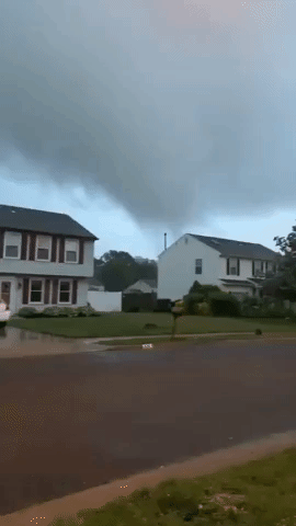 Funnel Cloud Forms Near Homes in Wenonah, New Jersey