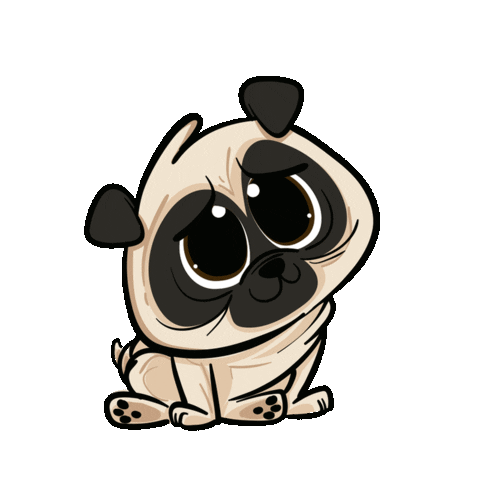 Dogs Pug Sticker by O.Pug.Fred