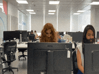 fintonic office skull bored beard GIF