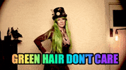 thebrassharpies green hair sassy girlpower GIF