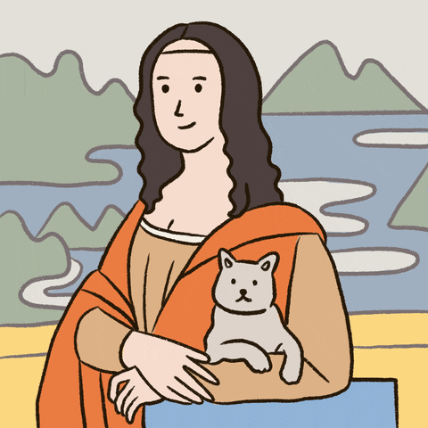 Mona Lisa Cat GIF by Carolynn