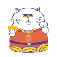 cat waving Sticker by Tenaga Nasional
