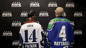 NWHL hockey woho all-star game hi-five GIF