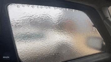 Oklahoma Resident Smashes Ice 'Window' 