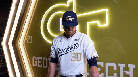 Georgia Tech Baseball GIF by Georgia Tech Yellow Jackets