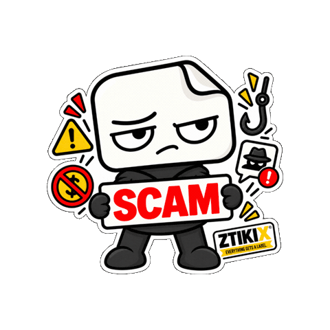 Suspicious Scam Sticker by ZTIKIX
