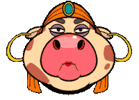 Fortune Teller Cow Sticker by match masters