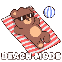 Sunbathing Teddy Bear Sticker by BEARISH