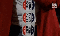 Nikki Haley Sticker GIF by PBS NewsHour