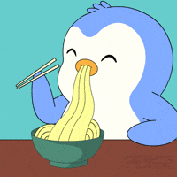 Ramen Noodle Eating GIF by Pudgy Penguins