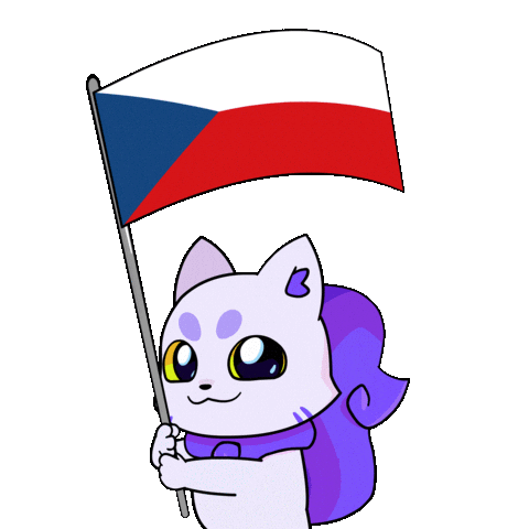Czech Republic Flag Sticker by Lucky Kat Studios