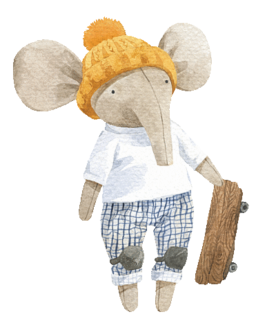 Skate Elephant Sticker by cozymoss