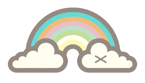 rainbow clouds Sticker by Baby Bum
