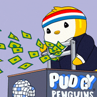 Happy Make It Rain GIF by Pudgy Penguins