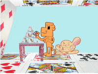 goodeaton bunny smash cards destruction GIF