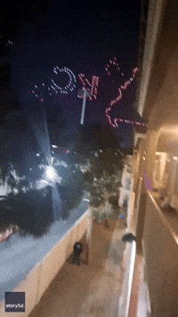 'They Kissing': Drone Light Show Displays Taylor Swift and Travis Kelce