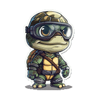 Special Forces Turtle Sticker by hashtagvector