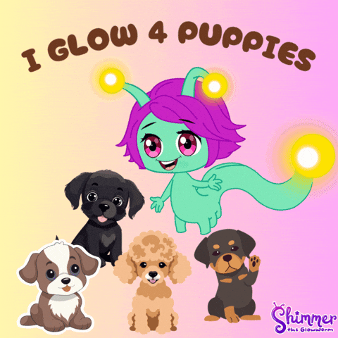 Happy Puppy Love GIF by ShimmertheGlowworm