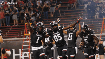 Cincinnati Football Celebration GIF by Cincinnati Bearcats