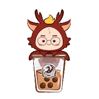 Boba Honghong Sticker by Black Dragon