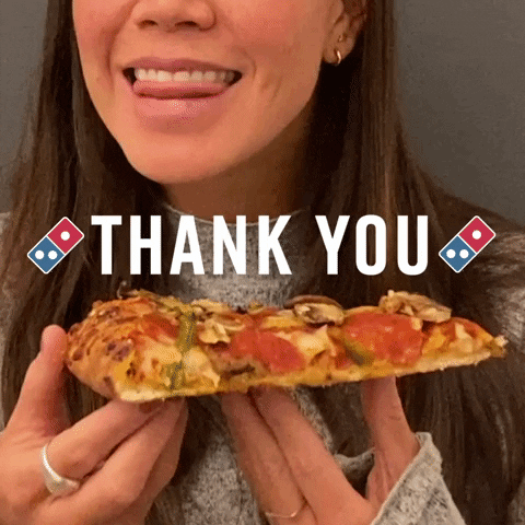 Happy Thanks GIF by Domino's Pizza