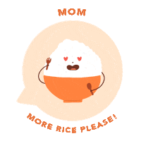 xlimix rice asian food food lover kalysta Sticker
