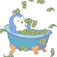 Cash Money Swimming Sticker by Pudgy Penguins