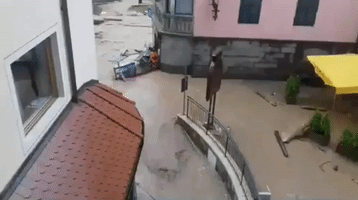 Residents Evacuated as Heavy Rain Causes Flooding in Northern Italian Town of Moena