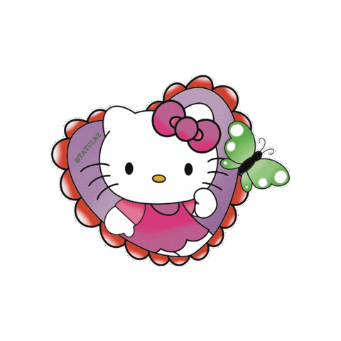 Hello Kitty Heart Sticker by TheTatuTribe