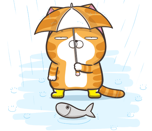 cat raining Sticker by MochiDad