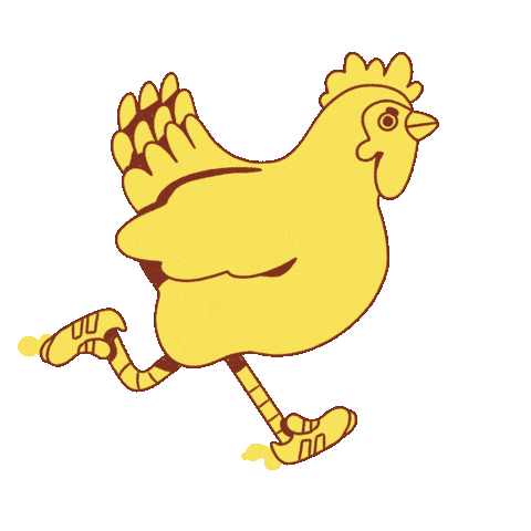 Chicken Run Running Sticker by gabicrista